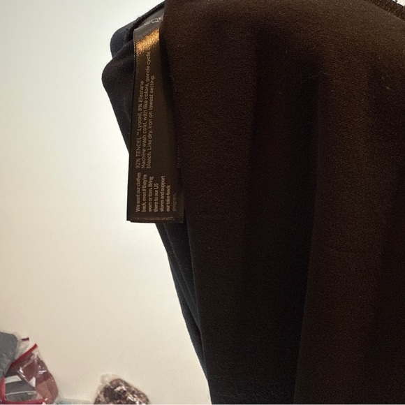 Eileen Fisher Stretch Jersey Knit Jewel Neckline Midi Dress Large Petite Black - Picture 5 of 6